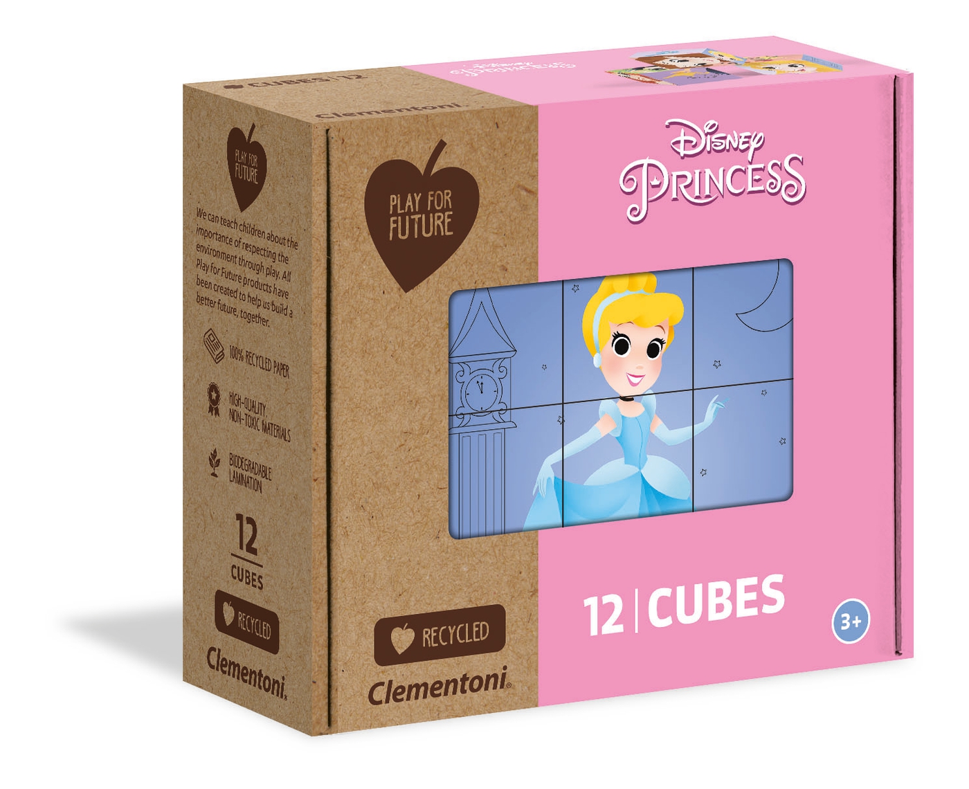***descatalogado cambiar por la referencia 45012****PUZZLE DE 12 CUBOS DISNEY PRINCESAS DE 17X14X7CM CLEMENTONI REF: 45003